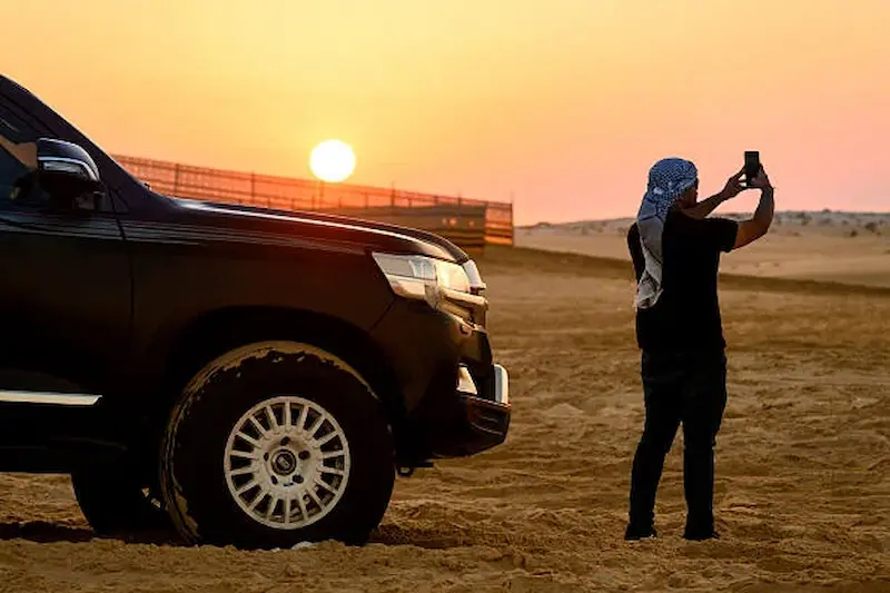 Overview of a morning desert safari tour with dunes, camel rides, and quad biking in Dubai