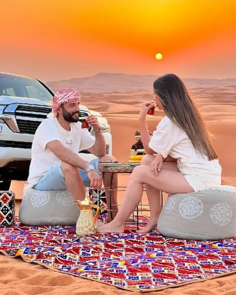 Dubai desert safari sunset