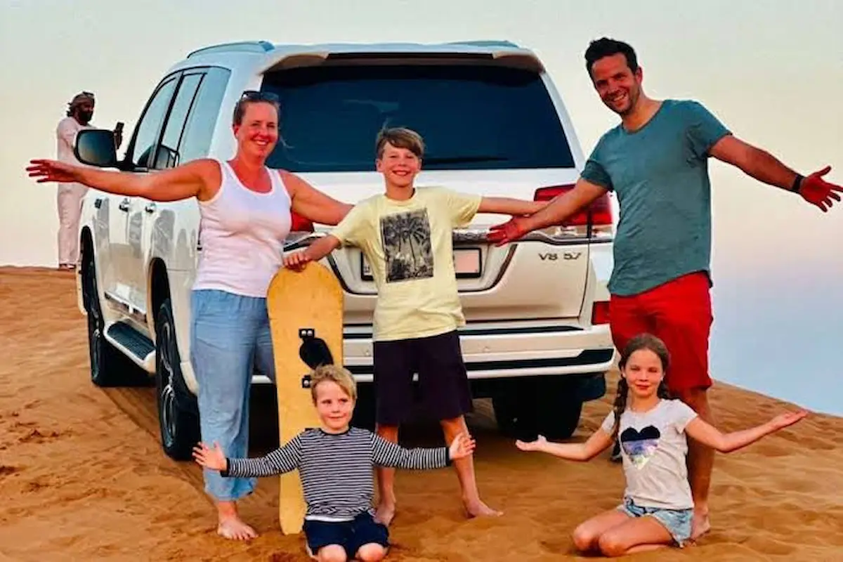 Family enjoying a desert safari in Dubai