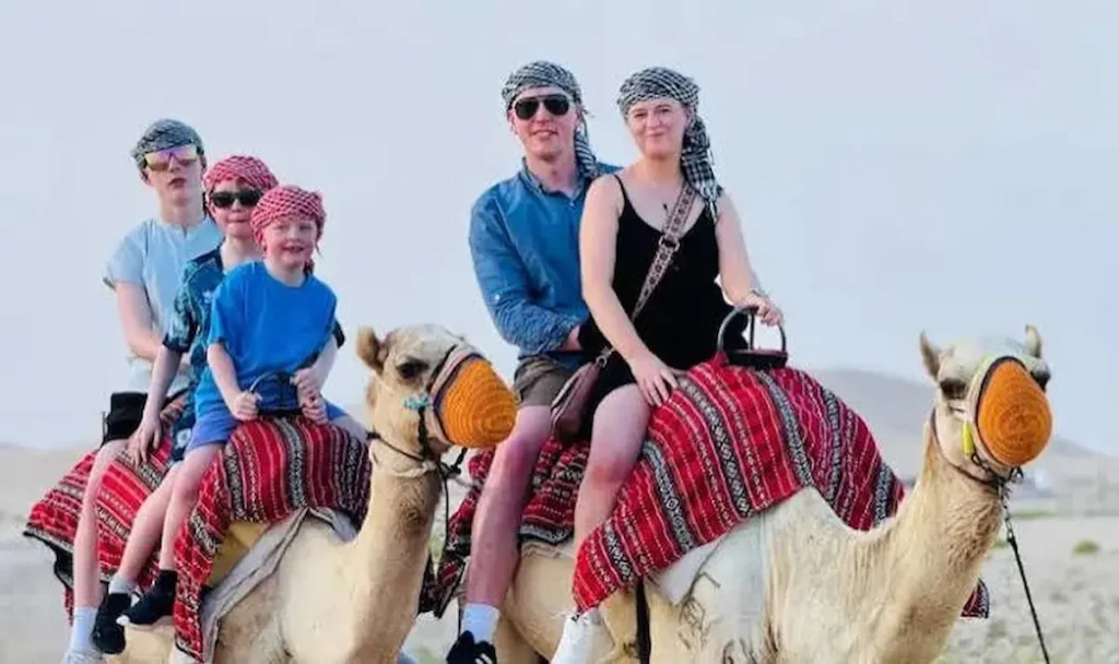 Family enjoying a desert safari in Dubai