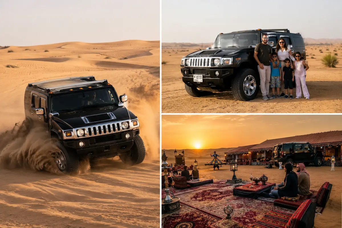 Hummer tour in Dubai across the desert dunes